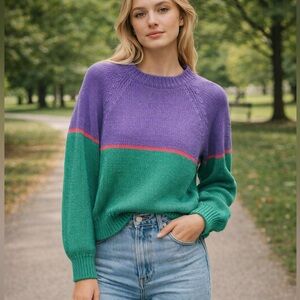 80s Vintage Esprit Color Block Sweater Women’s Size S